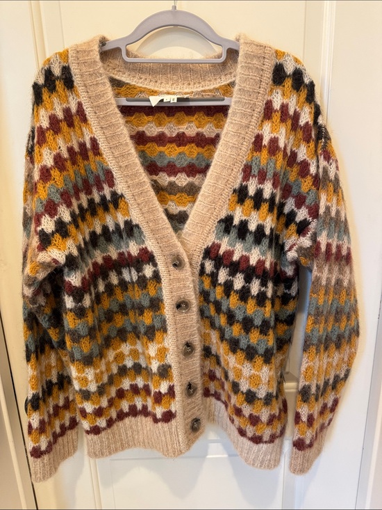 ba&sh Sweaters - ba&sh Walt Multicolor Geometric Knit Cardigan Sweater Size 2 aplaca blend